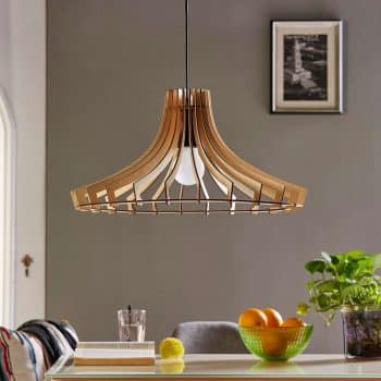 Drevená závesná lampa Bela, Ø 47 cm - Image 2