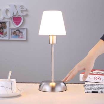 Gregor – stolná lampa sklenené tienidlo