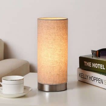 Crémová látková stolná lampa Ronja - Image 2