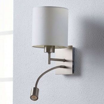 Textilné nástenné svetlo Camilo s lampu na čítanie - Image 2