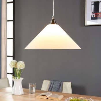 Decentná sklenená závesná lampa Petra