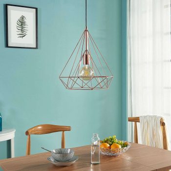 Medená klietková závesná lampa Jossa - Image 2
