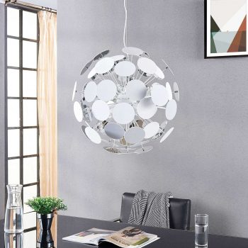 Biela závesná lampa Kinan s tabuľami - Image 2
