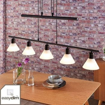 Závesné LED svietidlo Eleasa, easydim 5pl čierne
