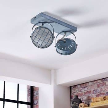2-plameň stropné LED svietidlo Tamin dymovo–sivé - Image 2