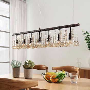Závesná lampa Matei hrdzavej farby 7-plameňová - Image 2