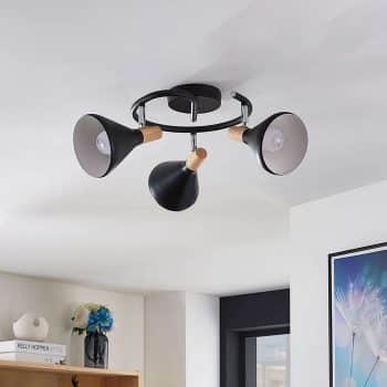 Stropné LED svietidlo Arina čierne 3-pl. okrúhle - Image 2