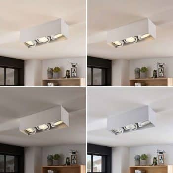 LED Downlight Rosalie hranaté 3-pl. biele - Image 2