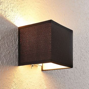 Látkové nástenné svetlo Adea vypínač 13 cm čierne - Image 2