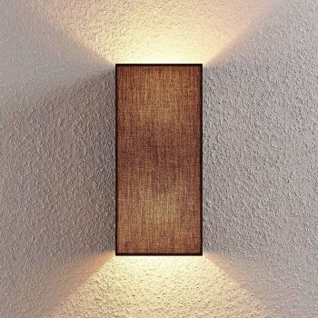 Látková nástenná lampa Adea, 17 cm/obdĺžnik/čierna