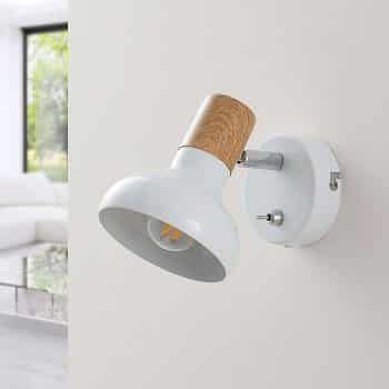 Biela kovová lampa Fridolin s vypínačom - Image 2