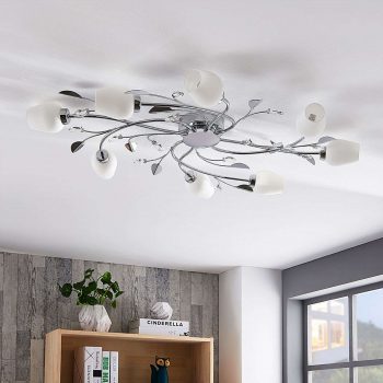 Stropná lampa Freda, chrómová, 8 svetiel - Image 2