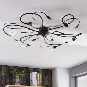 Hravo pôsobiaca stropná lampa Claudi/antická hnedá - Image 2