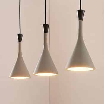 Závesná lampa Flynn, sivá, 3 svetlá
