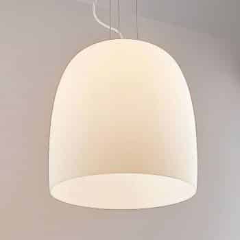 Sklená závesná lampa Noam, okrúhla, biela, 35 cm - Image 2
