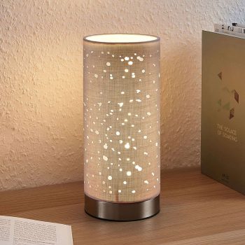 Stolová lampa Umma s malými otvormi, sivá