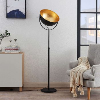 Stojaca lampa Muriel, 1 svetlo, čierna/zlatá - Image 2