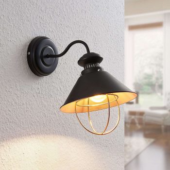 Nástenná lampa Aloisia s klietkou, čierno-medená - Image 2