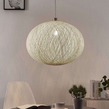 Závesná lampa Maila z pleteného papiera, biela - Image 2