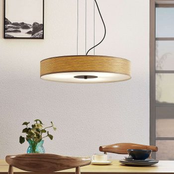 Drevená závesná lampa Dominic okrúhleho tvaru - Image 2
