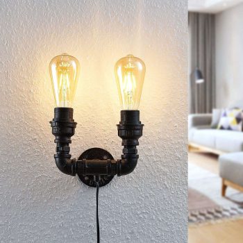 Nástenná lampa Josip, 2 svetlá, svietiaca hore - Image 2
