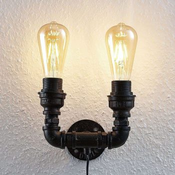 Nástenná lampa Josip, 2 svetlá, svietiaca hore