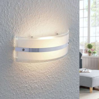Sklená nástenná lampa Zinka s LED, 25 cm - Image 2