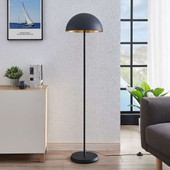 Stojaca lampa Idalene z kovu, čierno-zlatá - Image 2