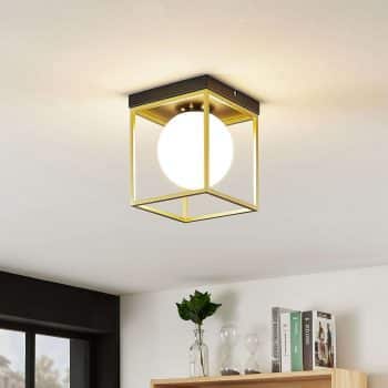 Stropná lampa Aloam s bielou sklenou guľou, 1 sv. - Image 2