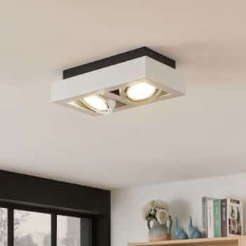 LED stropná lampa Ronka GU10, 2 svetlo, biela - Image 2