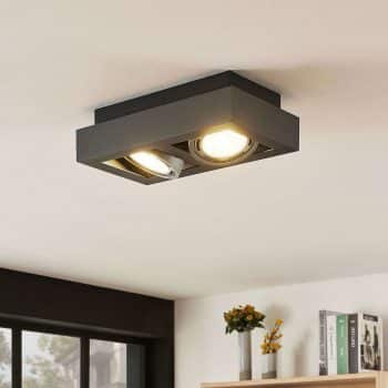 LED stropná lampa Ronka GU10, 2 svetlo, tmavosivá - Image 2