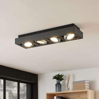 LED stropná lampa Ronka, 4 svetlá, dlhá, sivá - Image 2
