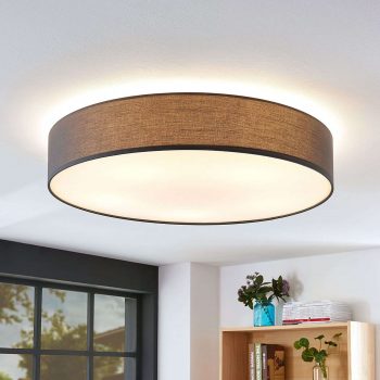 Látková stropná lampa Gordana sivá, 76 cm - Image 2
