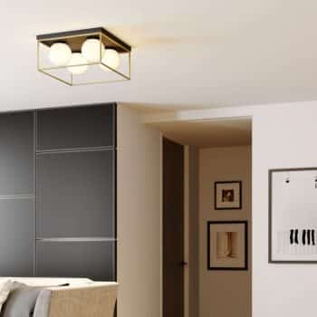 Stropná lampa Aloam so 4 sklenenými guľami - Image 2