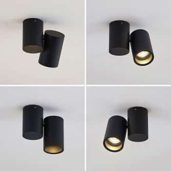 Stropná lampa Gesina, jedno svetlo, čierna - Image 2