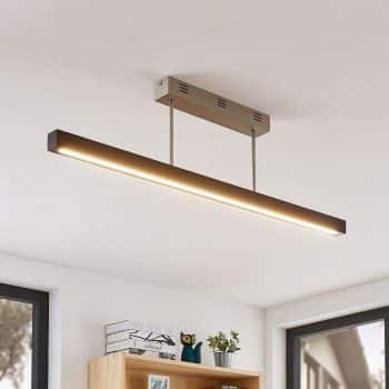 LED drevená stropná lampa Tamlin, čierna, stmievač - Image 2