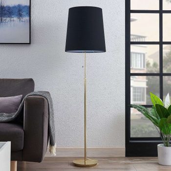 Lucande Pordis stojaca lampa, 155 cm mosadz-čierna - Image 2