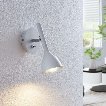 Nástenná lampa Nordwin z kovu, bielo-strieborná - Image 2