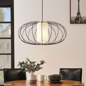 Lindby Korbinian závesná lampa, klietkové tienidlo