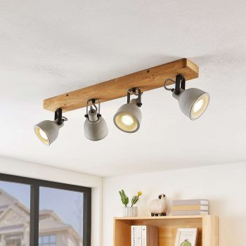 Lindby Mirka stropné LED, píniové drevo, 4-pl. - Image 2