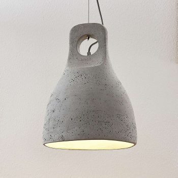 Lindby Ibu závesná lampa, tienidlo z betónu, 1-pl.