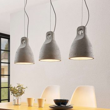 Lindby Ibu závesná lampa z betónu 3-plameňová