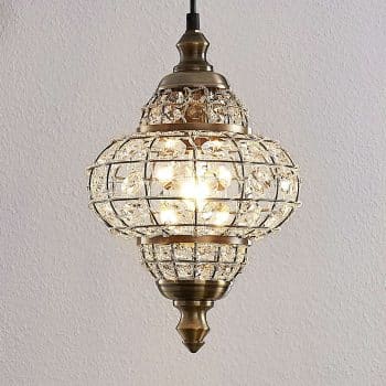 Lindby Aziz sklenená závesná lampa, dizajn orient