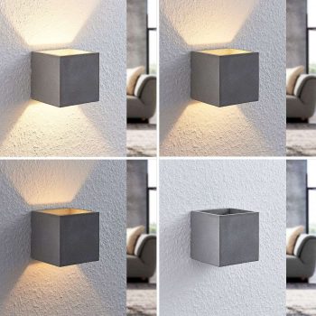 Lindby Nellie betónové nástenné LED svetlo 11,5 cm - Image 2