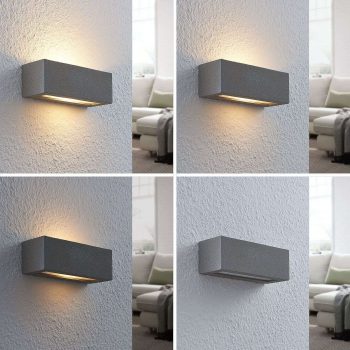 Lindby Nellie betónové nástenné LED svetlo 21,8 cm - Image 2