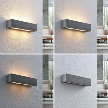 Lindby Nellie betónové nástenné LED svetlo 35,3 cm - Image 2