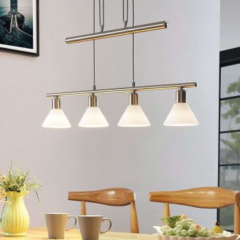 Nastaviteľná závesná lampa Delira 4 svetlá, nikel - Image 2