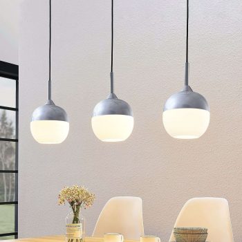 Lindby Rangina závesná lampa, chróm, 3-pl.
