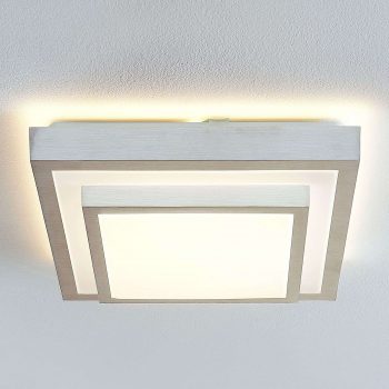 Lindby Mirco hliníkové stropné LED hranaté 37,5 cm