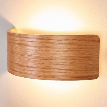 Nástenné LED svietidlo Rafailia 23cm drevo